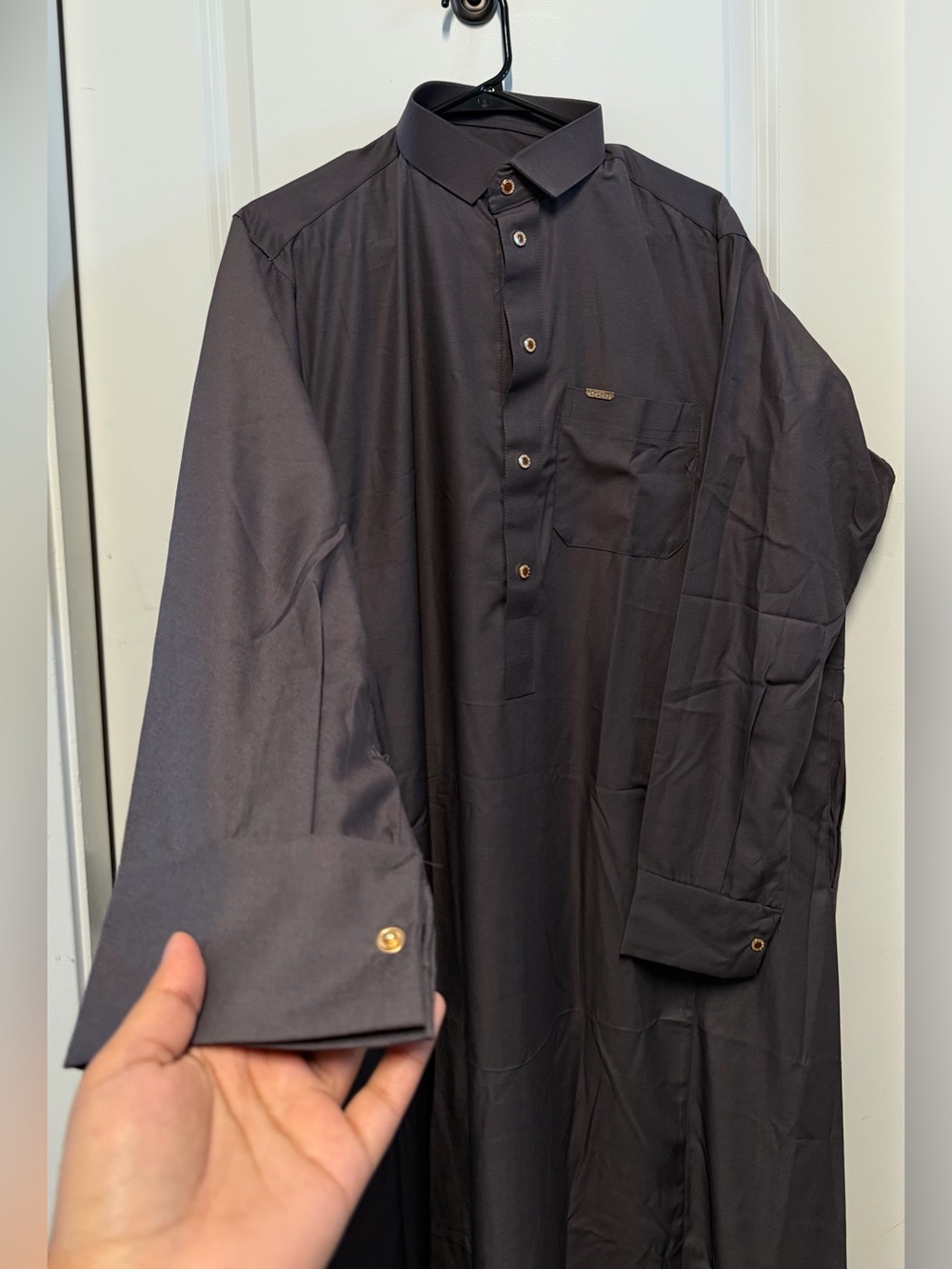 Men’s Saudi Thobe Dishdasha Deep Plum Purple Size 58 New